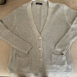 LF Gray Button Down Knit Cardigan